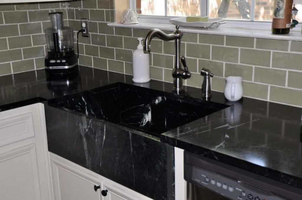 black marble kitchen sink
