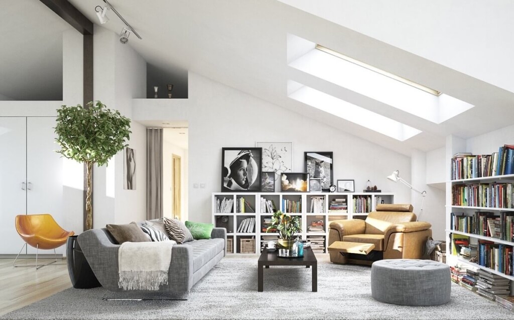 skylight in small living room