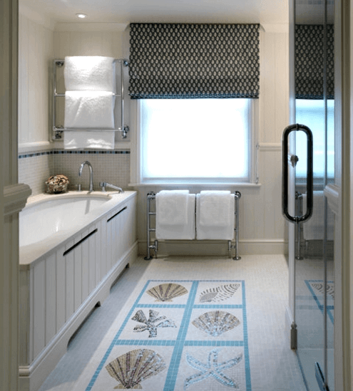 Custom Floor Tile in a Country Style Bathroom – Remodeling Cost Calculator