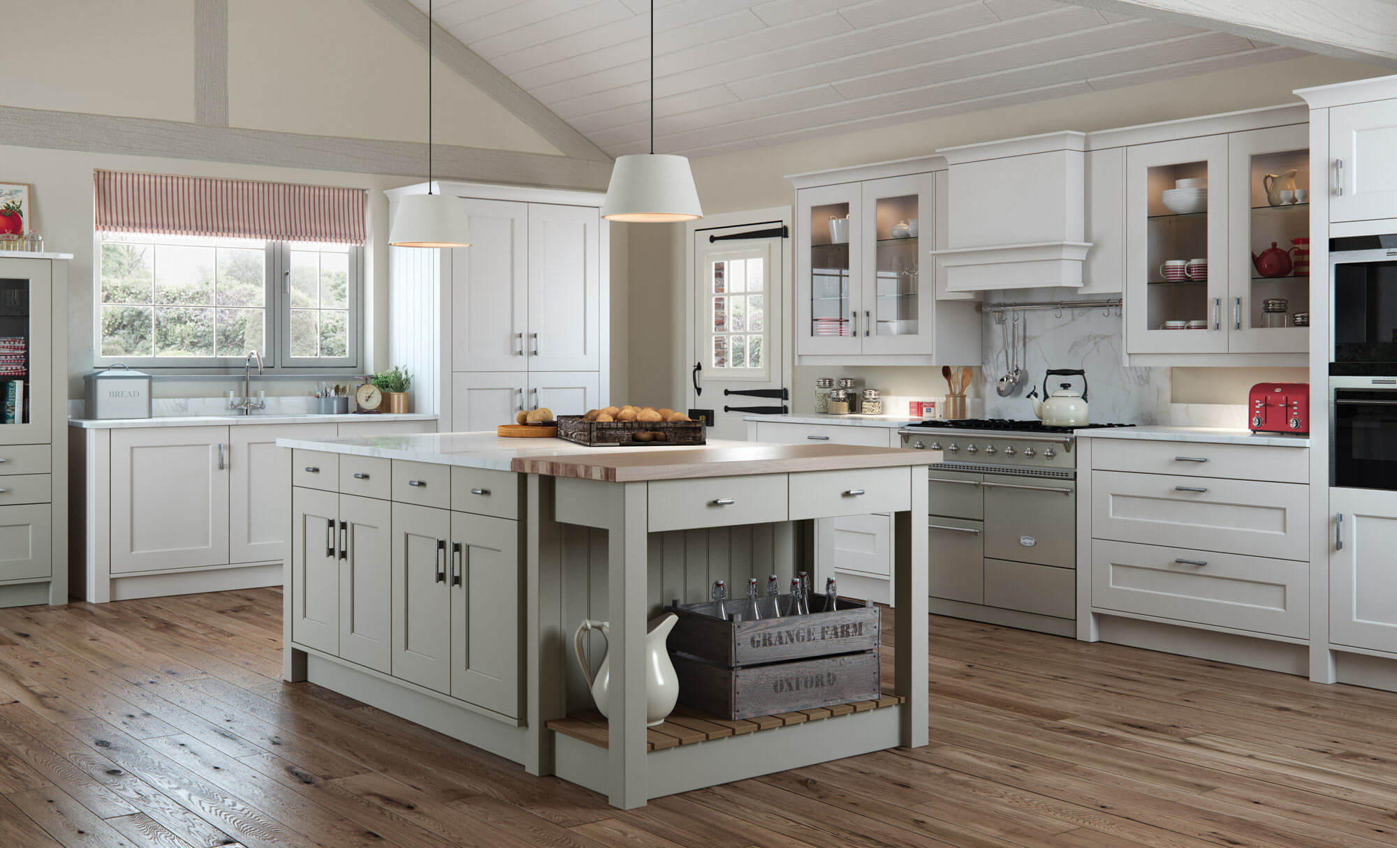 light grey country kitchen